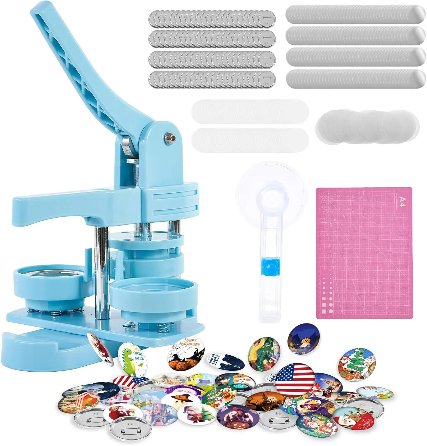 58mm Button Maker Machine Kit, 2.25in Pin Badge Press with 100 Sets Supplies for DIY Gifts
58mm Button Maker Machine Kit, 2.25in Pin Badge Press with 100 Sets Supplies for DIY Gifts