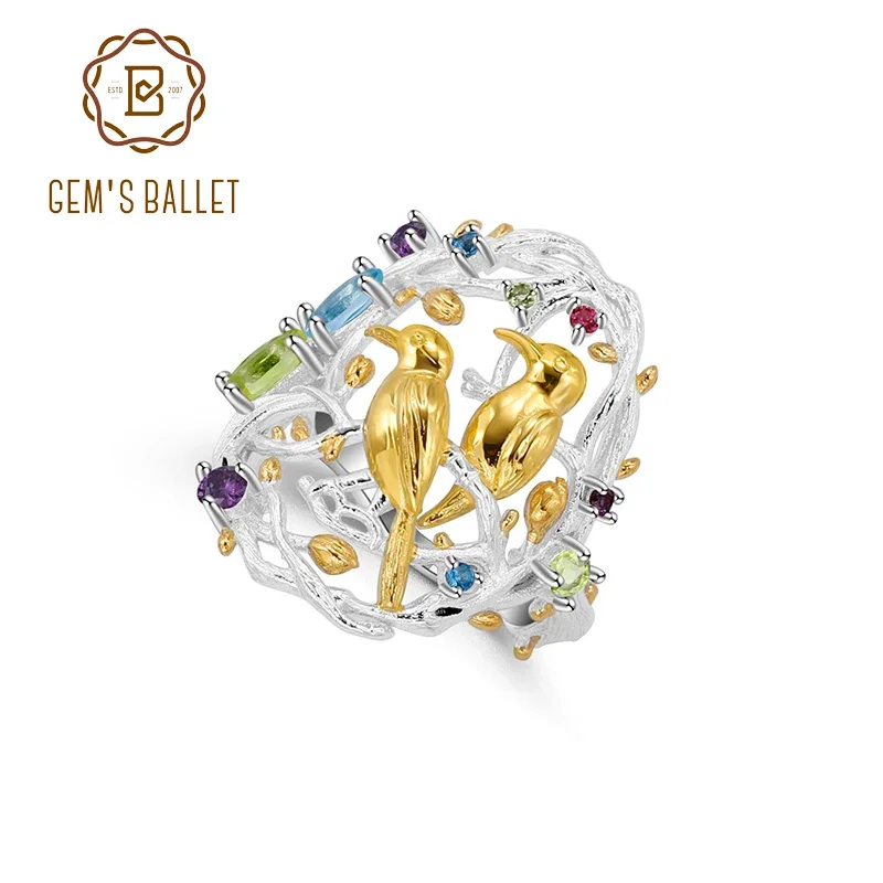 Женское кольцо для коктейля GEM'S с натуральными разноцветными драгоценными камнями
Женское кольцо для коктейля GEM'S с натуральными разноцветными драгоценными камнями