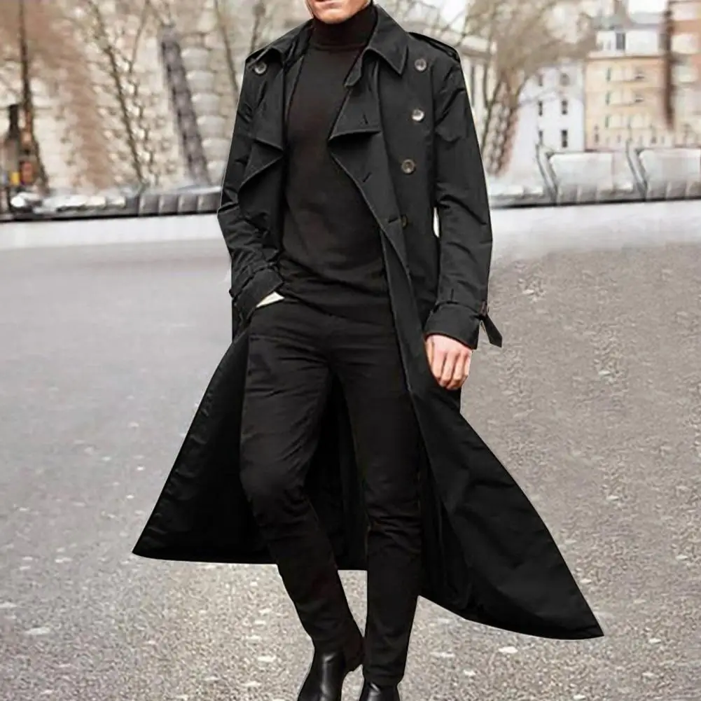 Double-breasted Lapel Spring Men Trench Fashion Windbreaker Long Trench Coats Mens Casual Outerwear Solid Color Male Jacket
Double-breasted Lapel Spring Men Trench Fashion Windbreaker Long Trench Coats Mens Casual Outerwear Solid Color Male Jacket