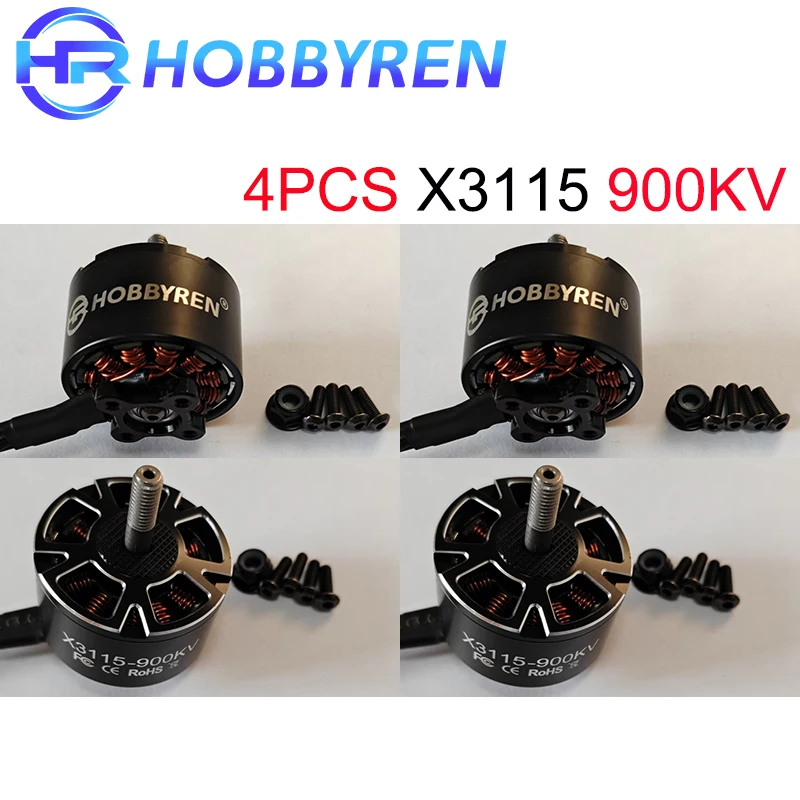 4PCS HOBBYREN X3115 3115 900KV 6S Brushless Motor for 9inch 10inch FPV Freestyle Long Range RC FPV Drone
4PCS HOBBYREN X3115 3115 900KV 6S Brushless Motor for 9inch 10inch FPV Freestyle Long Range RC FPV Drone