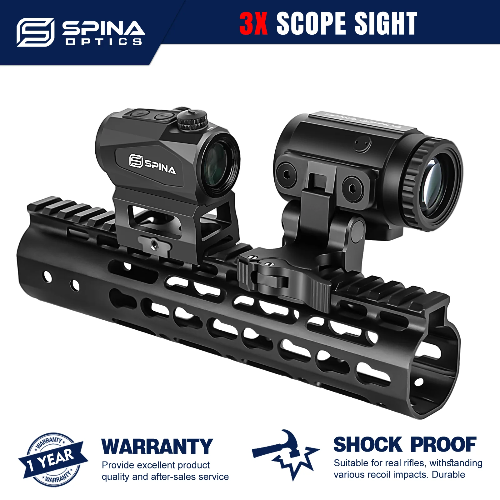 SPINA OPTICS Коллиматорный прицел 3x с комбинацией красной точки (зеркальный), Водонепроницаемый коллиматорный прицел, совместим с AR/AK .308/7.62/5.56/.223/12 калибра и всем пневматическим оружием
SPINA OPTICS Коллиматорный прицел 3x с комбинацией красной точки (зеркальный), Водонепроницаемый коллиматорный прицел, совместим с AR/AK .308/7.62/5.56/.223/12 калибра и всем пневматическим оружием