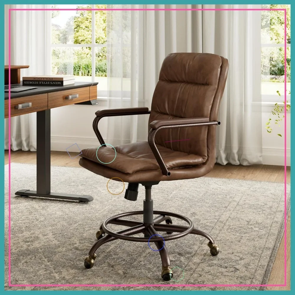 Эргономичное офисное кресло с поясничной поддержкой, вращение на 360° ° Вращающееся кресло в винтажном кожаном дизайне для дома и офиса
Эргономичное офисное кресло с поясничной поддержкой, вращение на 360° ° Вращающееся кресло в винтажном кожаном дизайне для дома и офиса