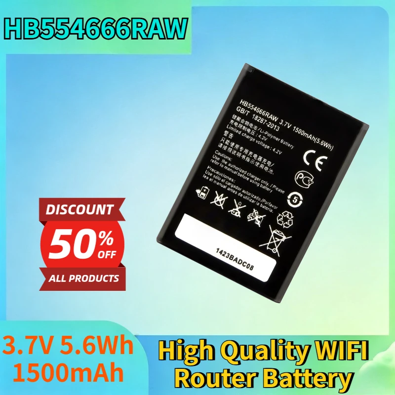 HB554666RAW 3.7V 5.6Wh 1500mAh Li-ion Battery for HUAWEI 4G Lte WIFI Router E5372 E5373 E5375 High Quality WIFI Router Battery
HB554666RAW 3.7V 5.6Wh 1500mAh Li-ion Battery for HUAWEI 4G Lte WIFI Router E5372 E5373 E5375 High Quality WIFI Router Battery