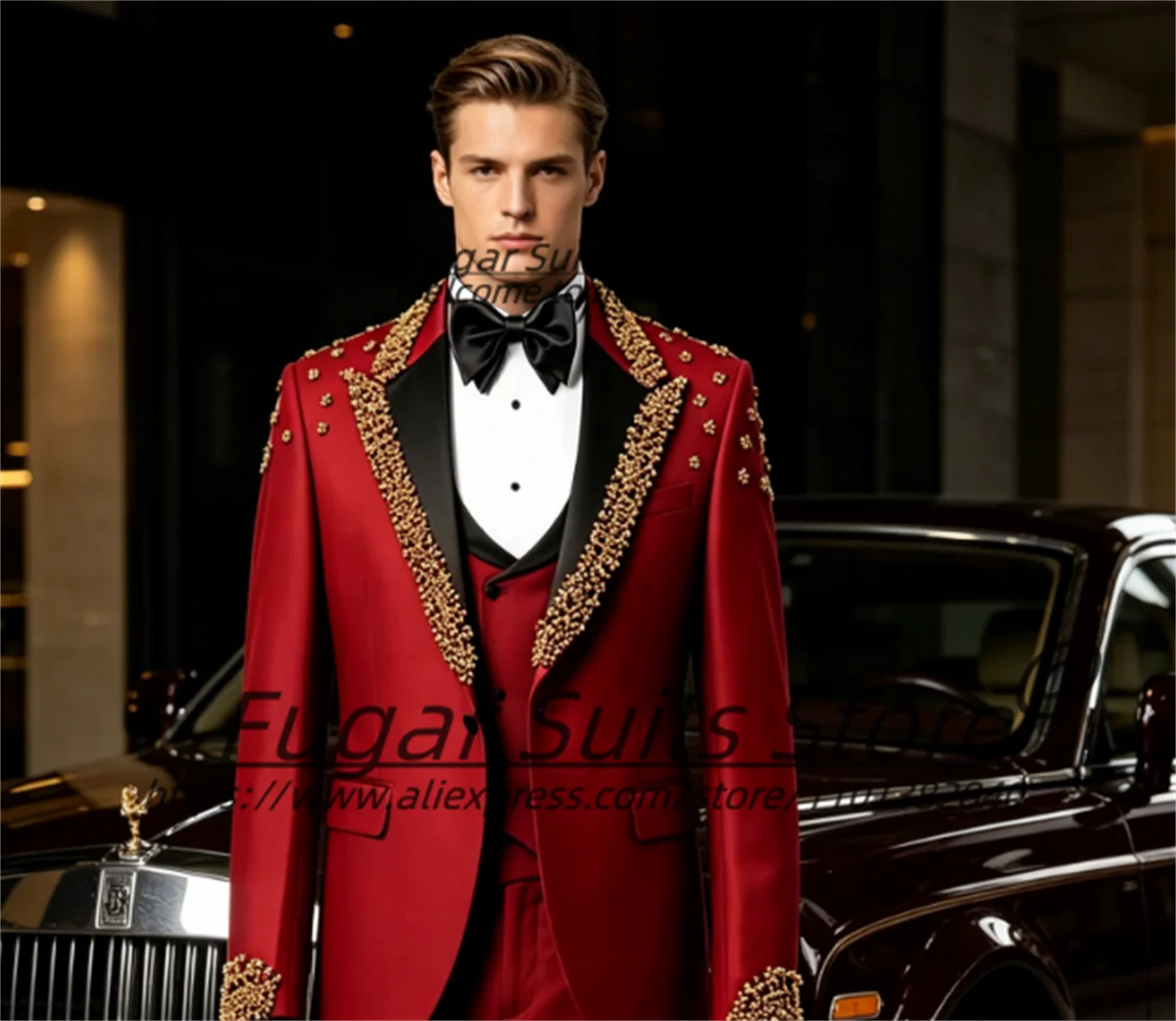 Customized Shiny Pearls Beading Prom Men Suits Slim Fit Peak Lapel Groom Wedding Tuxedos 3Pcs Sets Male Prom Blazers Ropa Hombre
Customized Shiny Pearls Beading Prom Men Suits Slim Fit Peak Lapel Groom Wedding Tuxedos 3Pcs Sets Male Prom Blazers Ropa Hombre