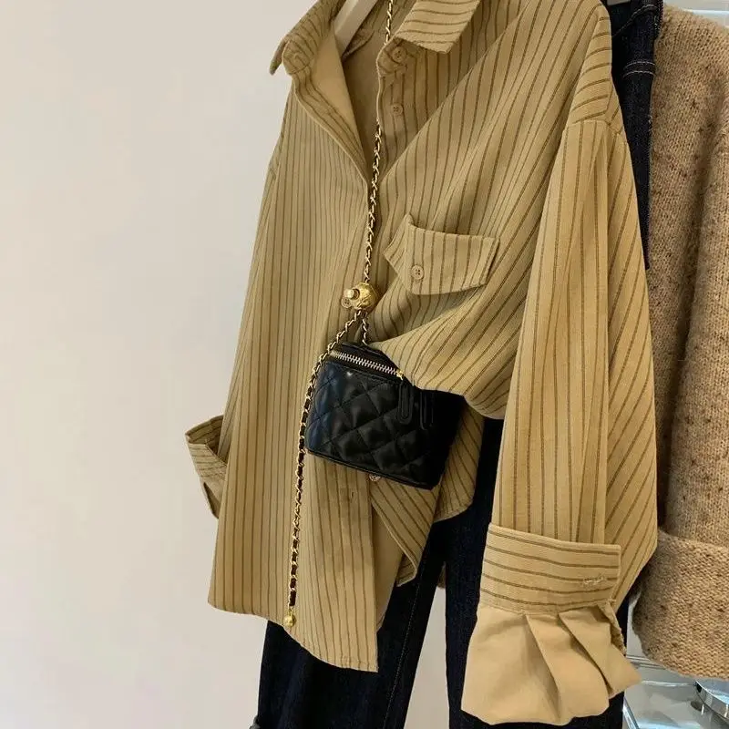 Striped Shirts Women Vintage Tops Chic Sun-proof Autumn Literary Camisas Casual Temper French Style New Females Classic
Striped Shirts Women Vintage Tops Chic Sun-proof Autumn Literary Camisas Casual Temper French Style New Females Classic