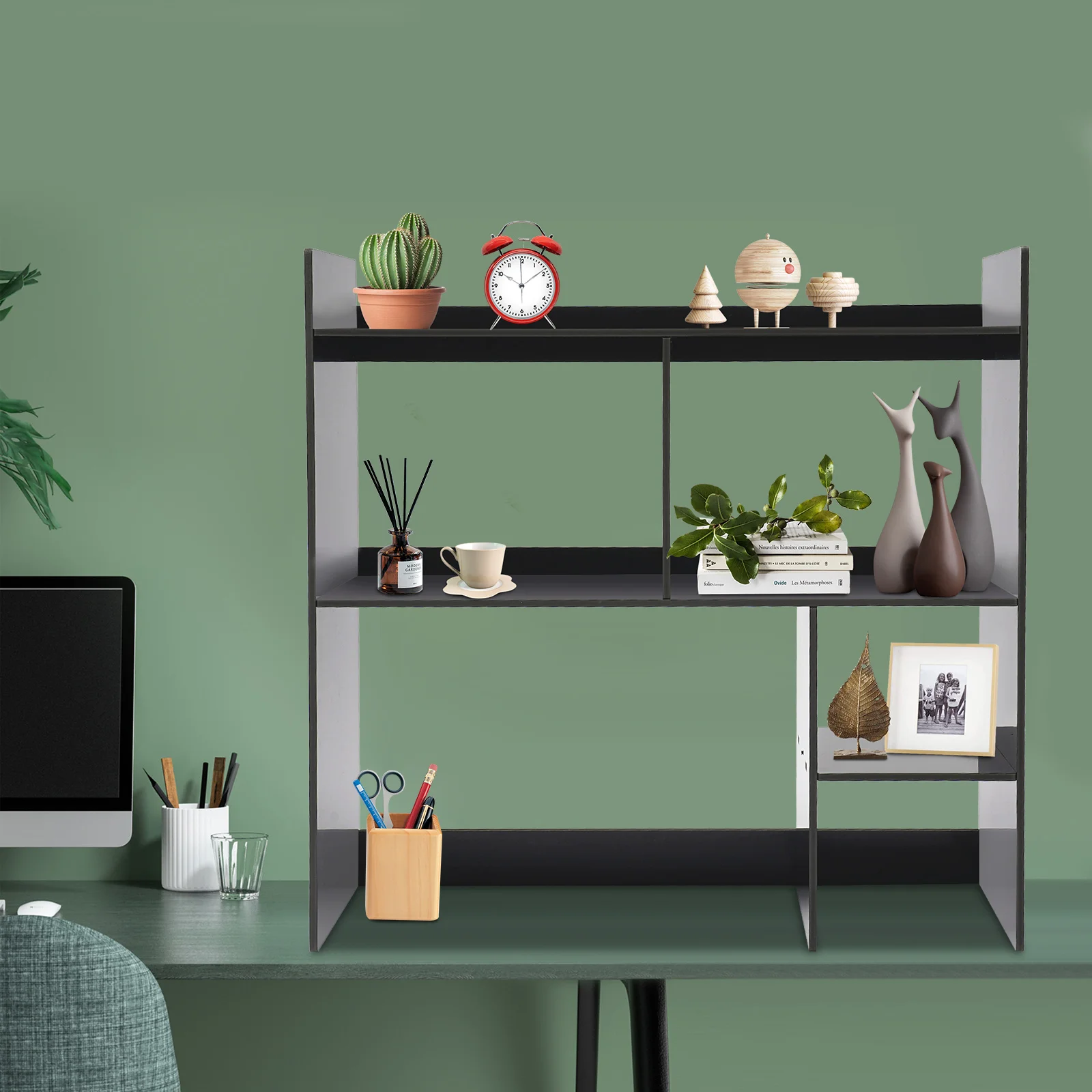 Desktop Shelf, 5-Compartment File Organizer, PVC Board, Easy To Assemble, Modern, For Home, Classroom, Store Books, Documents
Desktop Shelf, 5-Compartment File Organizer, PVC Board, Easy To Assemble, Modern, For Home, Classroom, Store Books, Documents