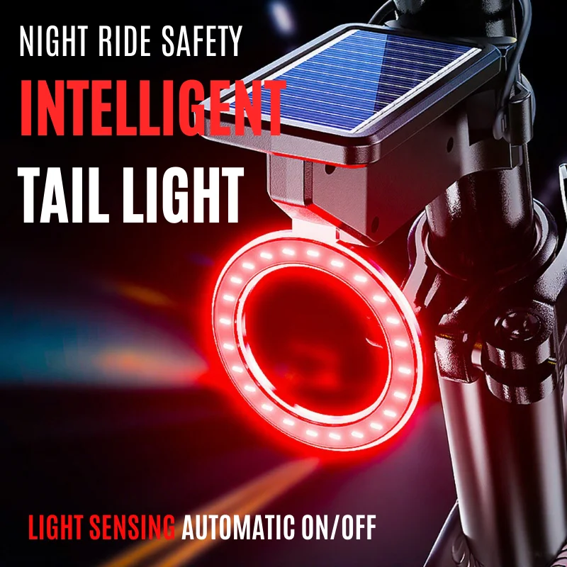Solar Bike Rear Light Smart Sensor Bicycle Tail Lamp Type-C Rechargeable Safety Warning Taillight for Night Riding Safe Lanten
Solar Bike Rear Light Smart Sensor Bicycle Tail Lamp Type-C Rechargeable Safety Warning Taillight for Night Riding Safe Lanten
