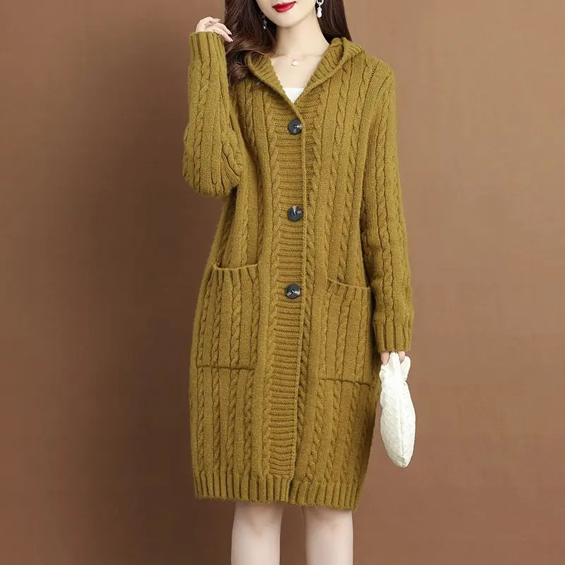 Hooded Open Front Women Solid Color Pockets Knitted Long Sweaters Casual Loose Fit Long Sleeve Outerwears Streetwear E1885
Hooded Open Front Women Solid Color Pockets Knitted Long Sweaters Casual Loose Fit Long Sleeve Outerwears Streetwear E1885