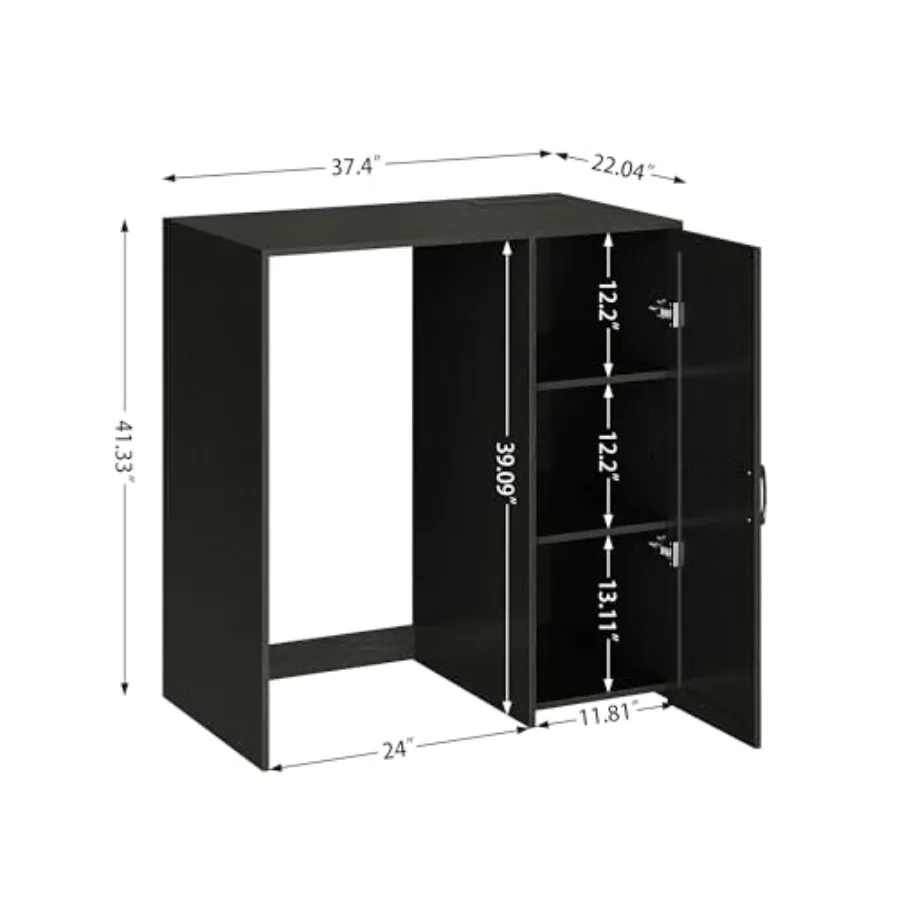 Mini Fridge Cabinet with Storage, Coffee Bar Cabinet with Power Outlet,Fits 24" Wine Fridge, 3-Tier Organizer
Mini Fridge Cabinet with Storage, Coffee Bar Cabinet with Power Outlet,Fits 24" Wine Fridge, 3-Tier Organizer