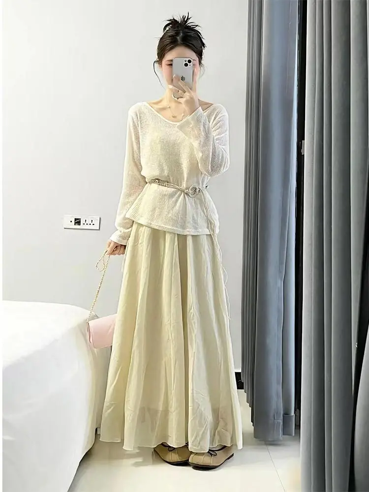 Spring 2026 Fashion Set Sweet Style Loose High Waist Long Sleeve Women's Two-Piece Suit Elegant High-End Feel Long Dress
Spring 2026 Fashion Set Sweet Style Loose High Waist Long Sleeve Women's Two-Piece Suit Elegant High-End Feel Long Dress