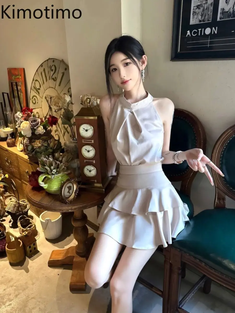 Kimotimo Women Skirts Set Halter Fashion Short Tank Top High Waist Ruffle A-line Mini Cake Skirt Summer Fashion Solid Y2k Suits
Kimotimo Women Skirts Set Halter Fashion Short Tank Top High Waist Ruffle A-line Mini Cake Skirt Summer Fashion Solid Y2k Suits