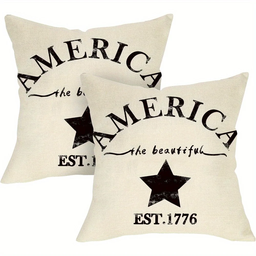 2D Flat Set of 2 18x18 Inch Patriotic 1776 Vintage Star Pillow Covers, Envelope Closure, No Inserts
2D Flat Set of 2 18x18 Inch Patriotic 1776 Vintage Star Pillow Covers, Envelope Closure, No Inserts