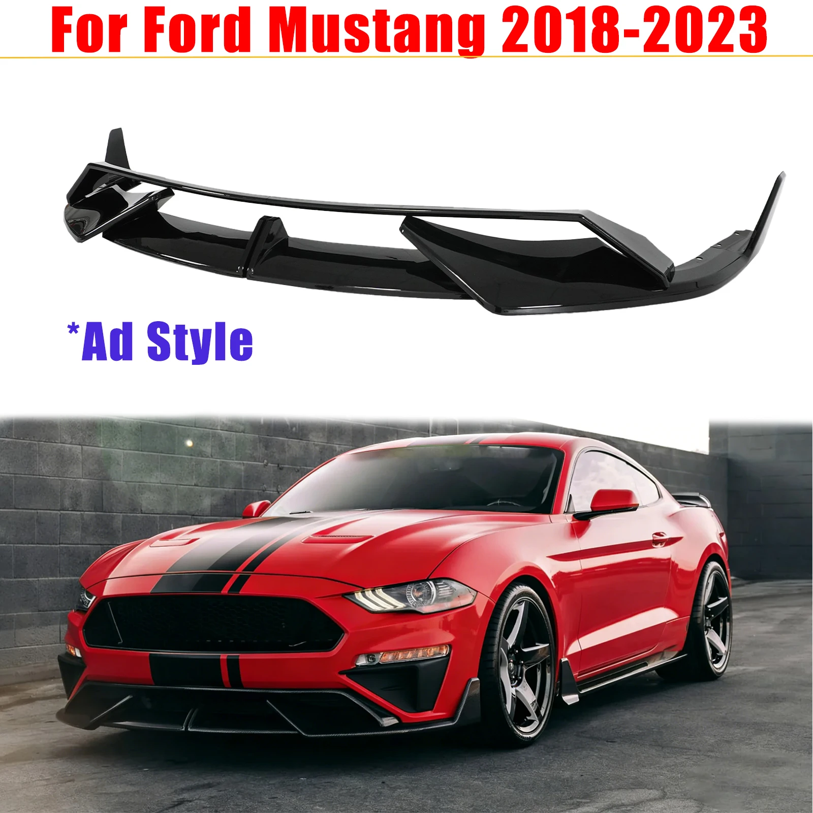 For Ford Mustang 2018-2023 Front Bumper Lip Ad Style Glossy Black Carbon Fiber Painted Car Accessories Spoiler ABS Plastic
For Ford Mustang 2018-2023 Front Bumper Lip Ad Style Glossy Black Carbon Fiber Painted Car Accessories Spoiler ABS Plastic