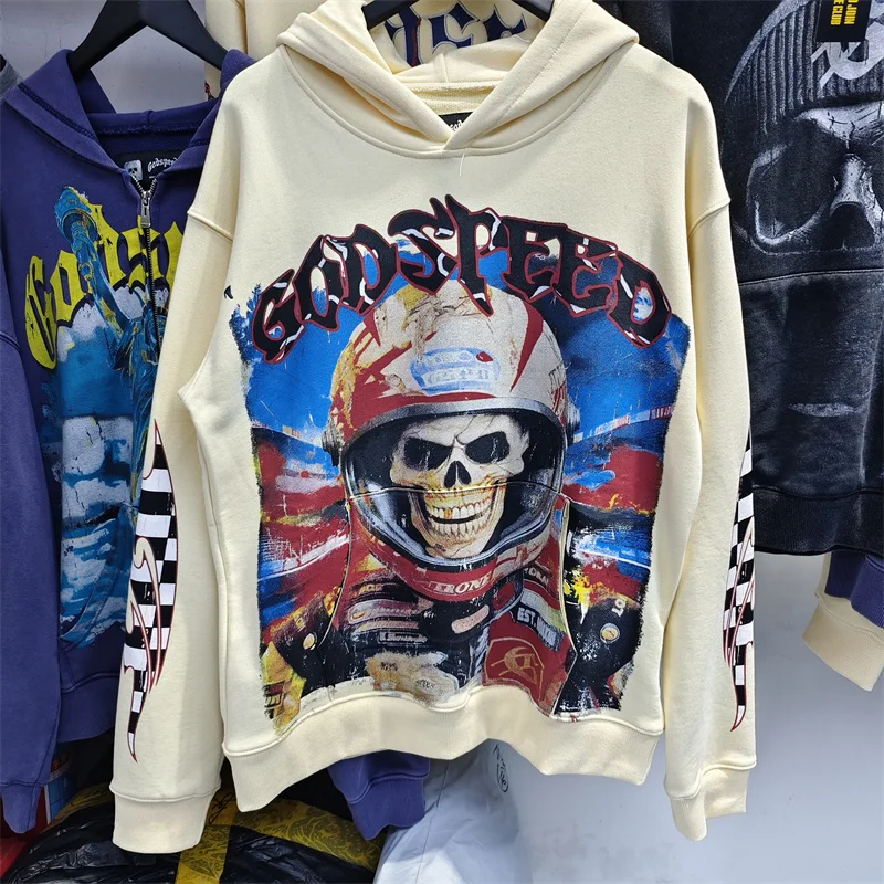 New Fashion Skull Baseball Cap Printed Men Women GOD SPEED Hooded Casual Oversized Summer Cotton Hoodie Sweatshirt
New Fashion Skull Baseball Cap Printed Men Women GOD SPEED Hooded Casual Oversized Summer Cotton Hoodie Sweatshirt