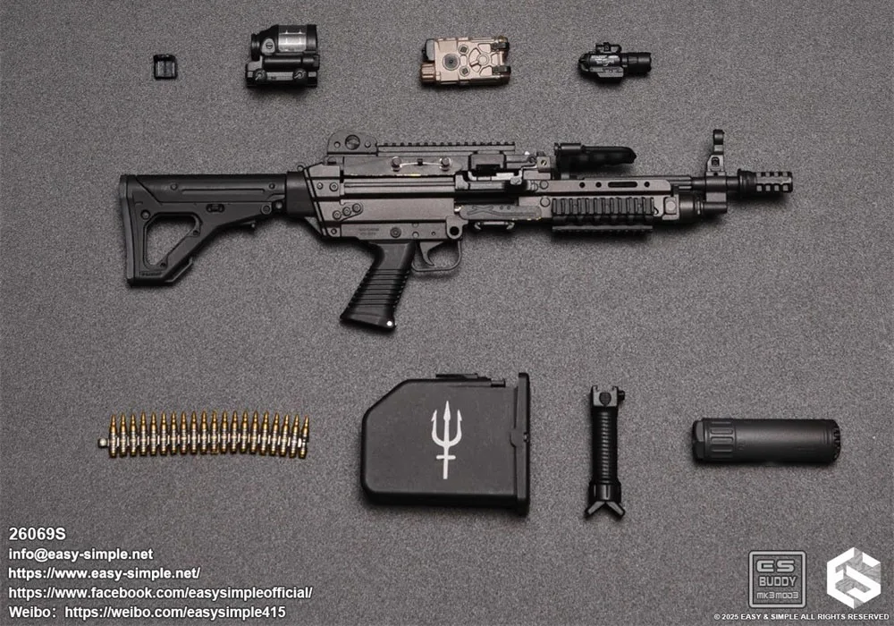 EASY & SIMPLE ES 26069S US. Soldier PMC Doll Main Weapon MGA SAW Machine PVC Material PVC Material Sight Accessories Fans 1/ 1/6
EASY & SIMPLE ES 26069S US. Soldier PMC Doll Main Weapon MGA SAW Machine PVC Material PVC Material Sight Accessories Fans 1/ 1/6
