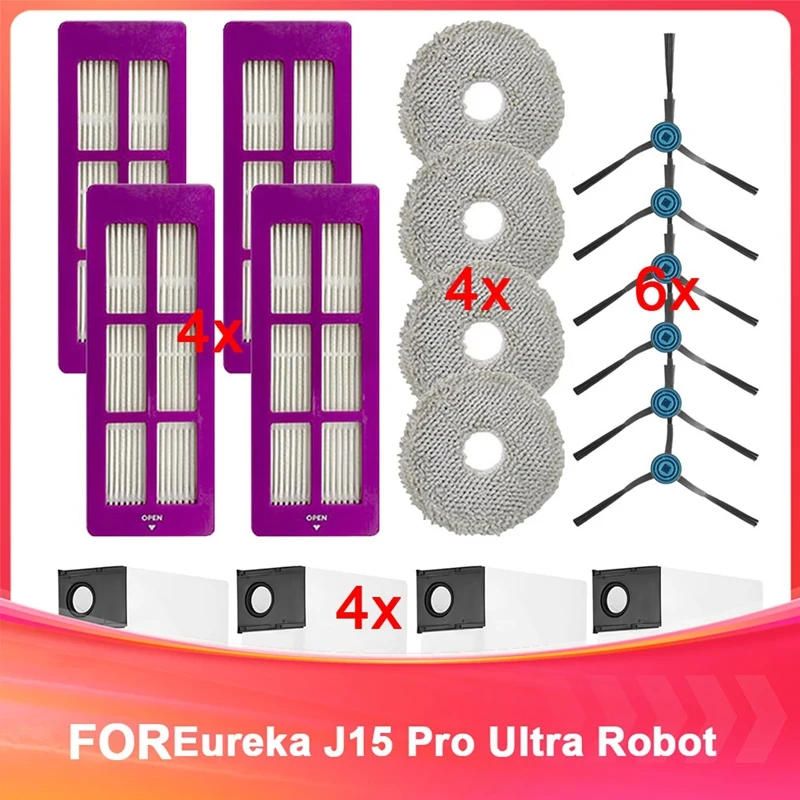 Аксессуар для деталей робота-пылесоса Eureka J15 Pro Ultra, моющиеся и многоразовые, фильтры, боковые щетки, швабра, мешки для пыли
Аксессуар для деталей робота-пылесоса Eureka J15 Pro Ultra, моющиеся и многоразовые, фильтры, боковые щетки, швабра, мешки для пыли