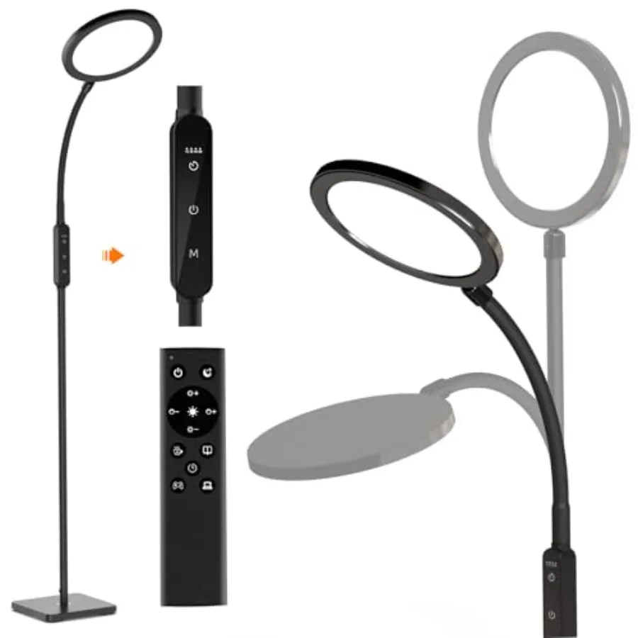 2-in-1 Floor Lamp Standing Lamp with 4 Brightness Levels 4 Color Temperatures Timers and Memory LED Floor Lamp Flexible Design
2-in-1 Floor Lamp Standing Lamp with 4 Brightness Levels 4 Color Temperatures Timers and Memory LED Floor Lamp Flexible Design