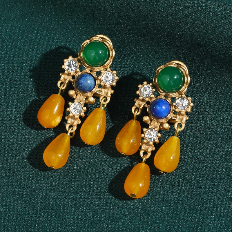 Vintage Green Agate Drop Earring Pendant Beeswax Tassel Rhinestone Retro Designer Female Jewelry 2025 New Arrival Banquet Charm
Vintage Green Agate Drop Earring Pendant Beeswax Tassel Rhinestone Retro Designer Female Jewelry 2025 New Arrival Banquet Charm