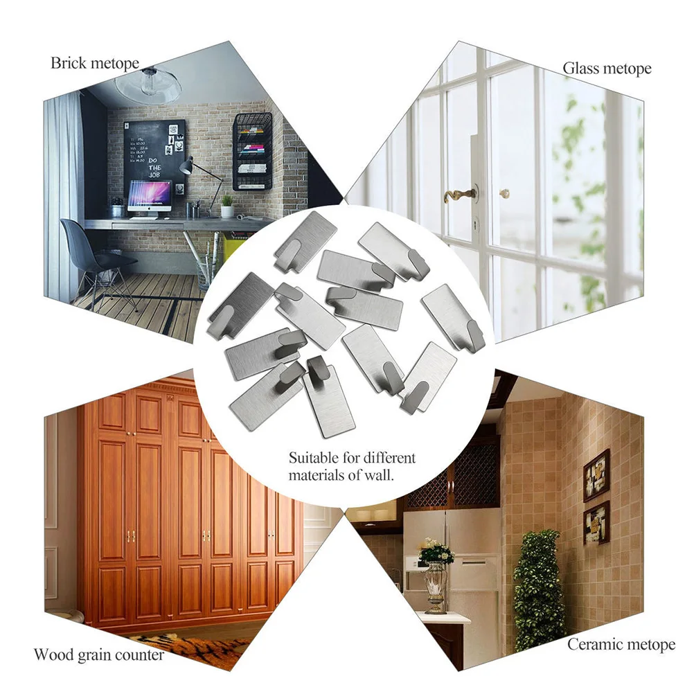 30pcs Strong Sticky Hooks Punch Free Wall Hanging Hangers Stainless Steel Adhesive Door Back Coat Rack Traceless Hook Bear 3kg
30pcs Strong Sticky Hooks Punch Free Wall Hanging Hangers Stainless Steel Adhesive Door Back Coat Rack Traceless Hook Bear 3kg