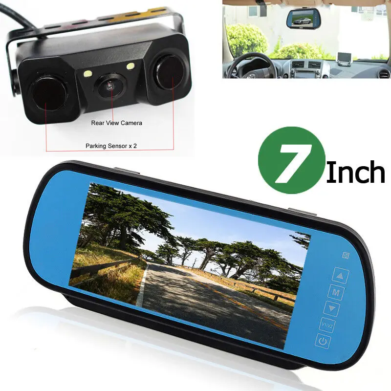 7" LCD Car Rear View In-mirror Monitor Radar Parking Sensor Backup Camera Kits 
7" LCD Car Rear View In-mirror Monitor Radar Parking Sensor Backup Camera Kits