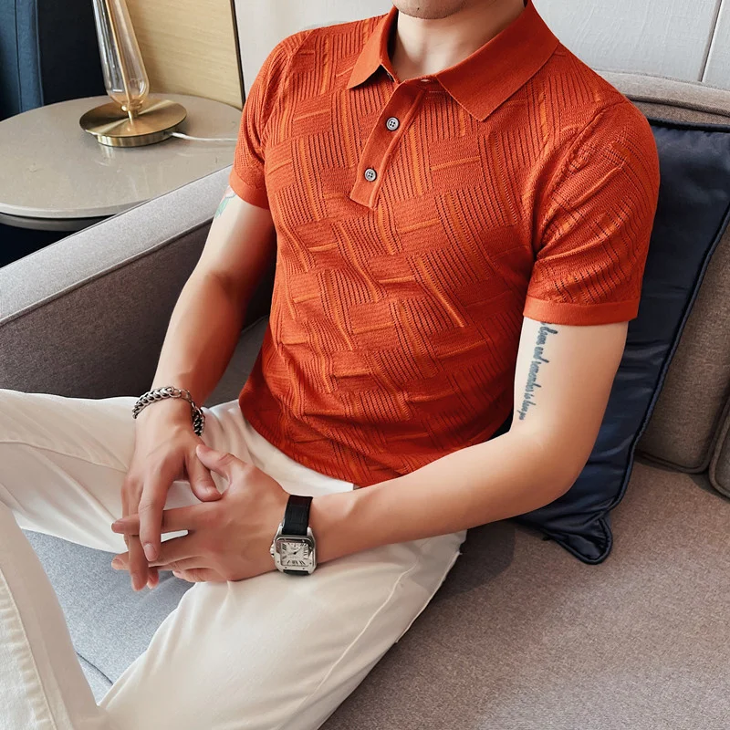 2023 Korean Style Men's Summer Hollow Out Knitting Polo Shirts/Male Slim Fit Plaid Fashion Casual Short Sleeve Shirt S-4XL
2023 Korean Style Men's Summer Hollow Out Knitting Polo Shirts/Male Slim Fit Plaid Fashion Casual Short Sleeve Shirt S-4XL