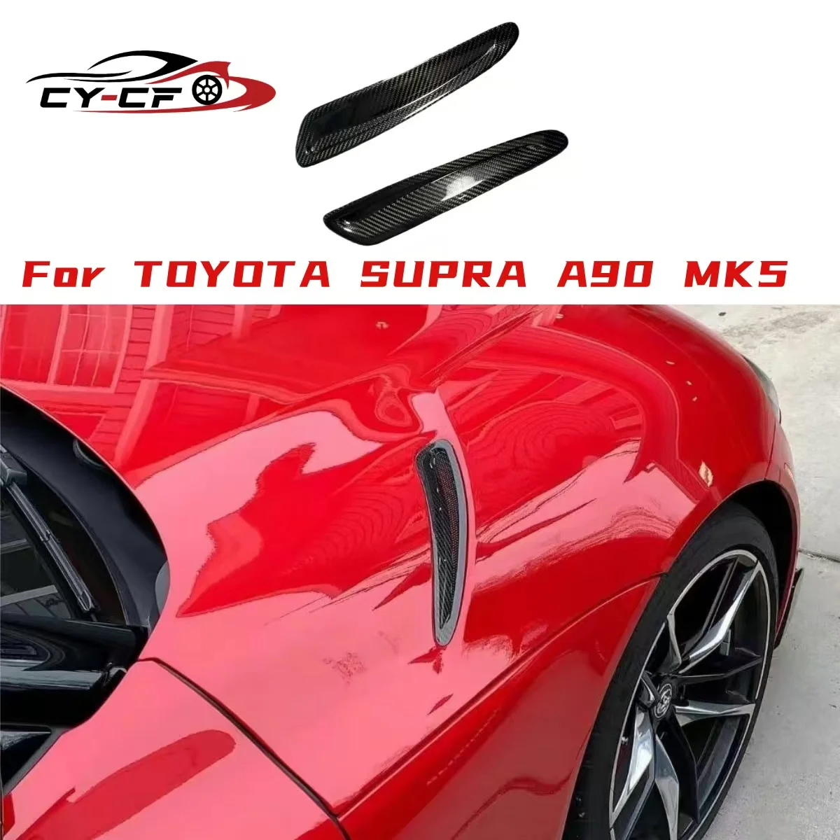 For Toyota GR Supra A90 A91 MK5 Dry Carbon Fiber Air Vent Cover Engine Hood Air Outlet Trim Splitter Panel Car Spoiler Body Kit
For Toyota GR Supra A90 A91 MK5 Dry Carbon Fiber Air Vent Cover Engine Hood Air Outlet Trim Splitter Panel Car Spoiler Body Kit