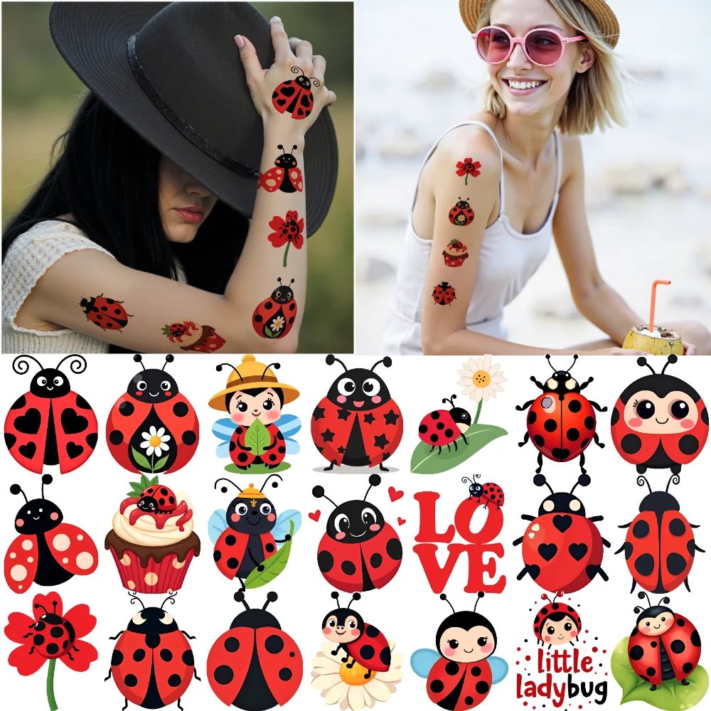 63pcs Temporary Tattoo Cute Stickers Waterproof Long-lasting Body Stickers Ladybug Stickers For Cheeks Women
63pcs Temporary Tattoo Cute Stickers Waterproof Long-lasting Body Stickers Ladybug Stickers For Cheeks Women