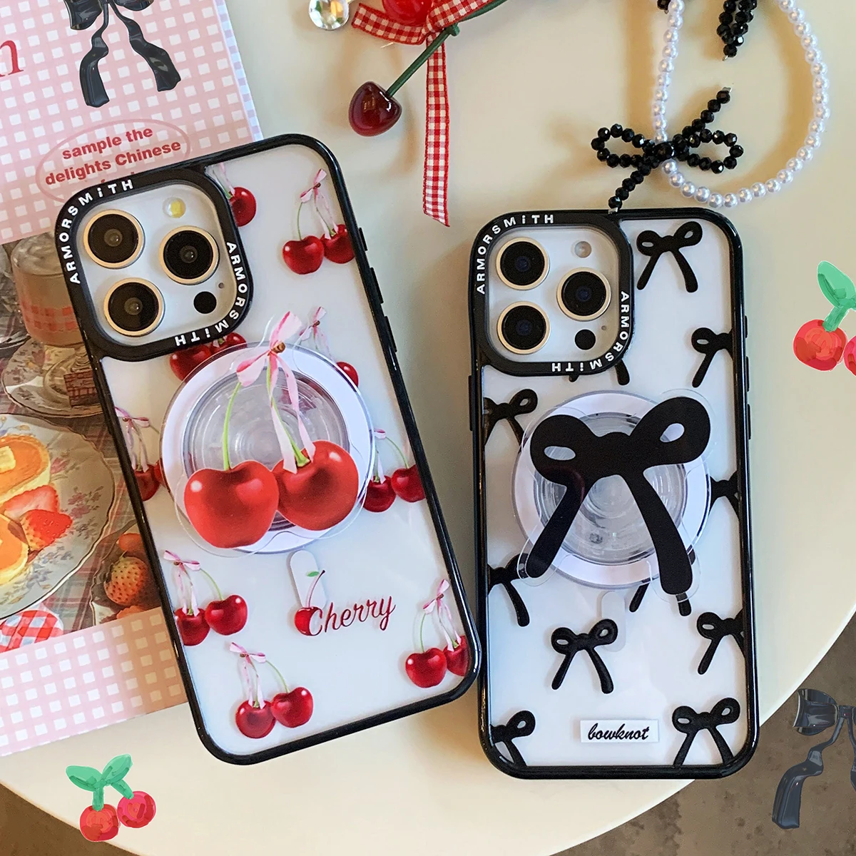 Magnetic Stand Tok Cute Bowknot Cherry Phone Cases for IPhone 16E 16 15 14 13 12 Pro Max Plus 11 Lovely Soft Back Magsafe Cover
Magnetic Stand Tok Cute Bowknot Cherry Phone Cases for IPhone 16E 16 15 14 13 12 Pro Max Plus 11 Lovely Soft Back Magsafe Cover