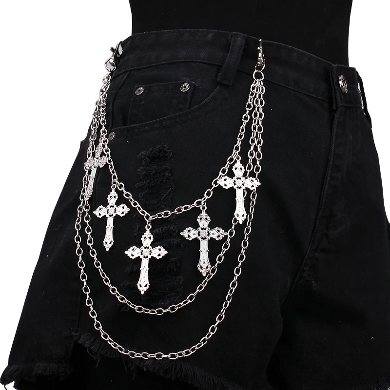 Punk Metal Cross Star Layered Chain Keychain For Women Men Waist Key Chain Wallet Jeans Hip-hop Pants Harajuku Belt Jewelry Gift
Punk Metal Cross Star Layered Chain Keychain For Women Men Waist Key Chain Wallet Jeans Hip-hop Pants Harajuku Belt Jewelry Gift