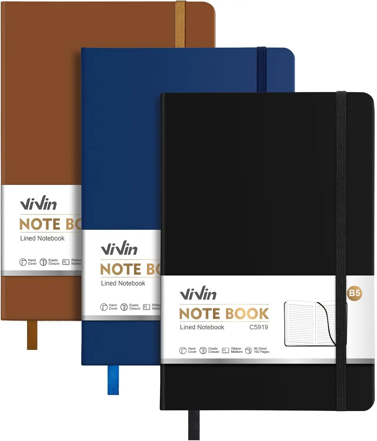 B5 College Ruled Notebook, 192 Pages Leather Hardcover Journal for Work & School
B5 College Ruled Notebook, 192 Pages Leather Hardcover Journal for Work & School