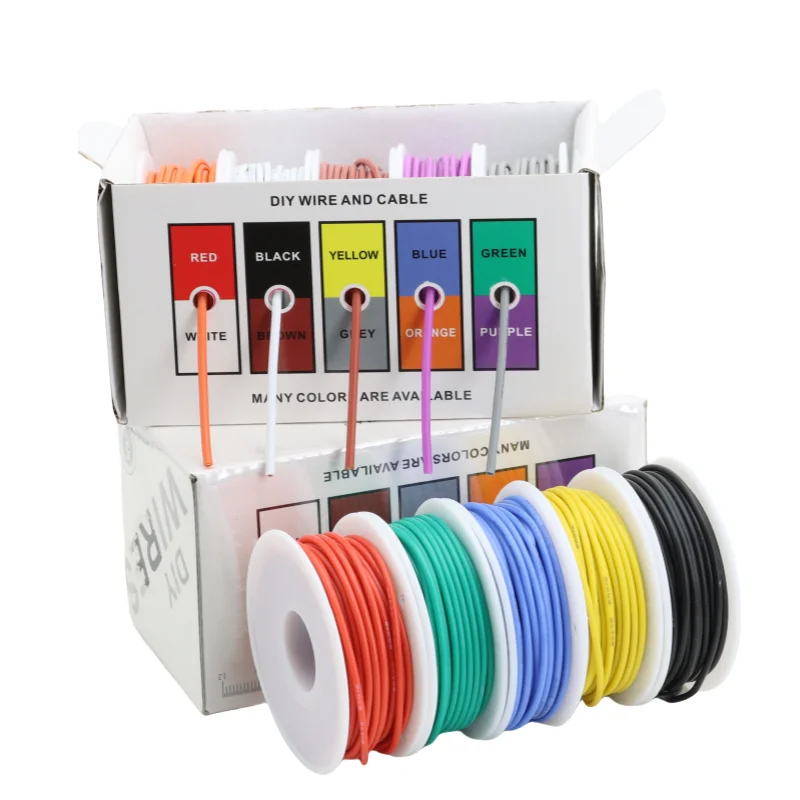 Heat Resistant Flexible Silicone Wire(5 Colors Mix Kit)30/28/26/24/22/20/18/16AWG Stranded Cable Electrical Tinned Copper Wires
Heat Resistant Flexible Silicone Wire(5 Colors Mix Kit)30/28/26/24/22/20/18/16AWG Stranded Cable Electrical Tinned Copper Wires