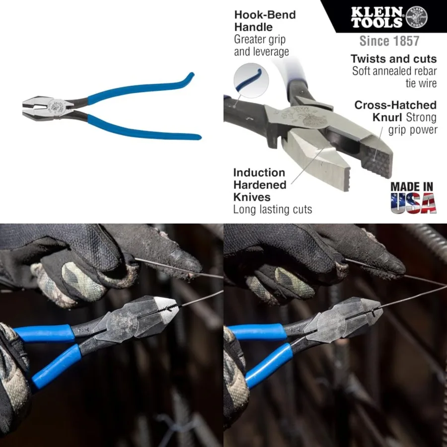 Diagonal Cutters, Slim Head Linesman Pliers is Spring Loaded, Heavy-Duty Ironworker Pliers Cut ACSR, Screws, and More
Diagonal Cutters, Slim Head Linesman Pliers is Spring Loaded, Heavy-Duty Ironworker Pliers Cut ACSR, Screws, and More