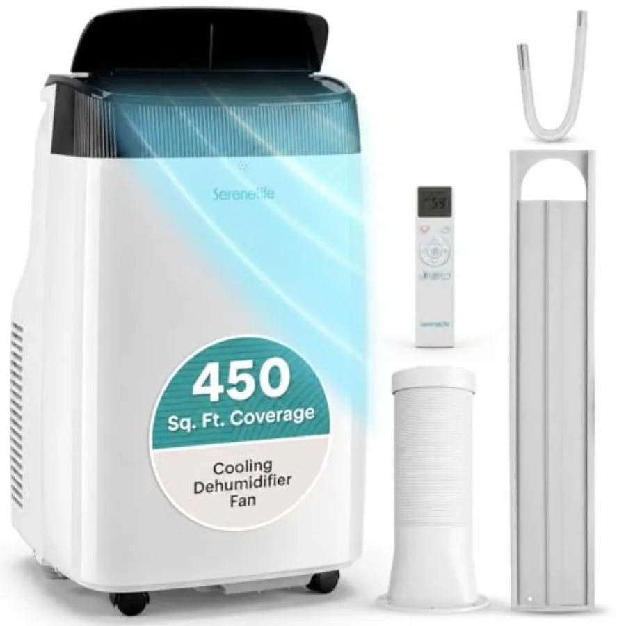 Small Air Conditioner Portable 10, 000 BTU with Built-in Dehumidifier - Portable AC unit for rooms up to 450 sq ft - Remote Con
Small Air Conditioner Portable 10, 000 BTU with Built-in Dehumidifier - Portable AC unit for rooms up to 450 sq ft - Remote Con