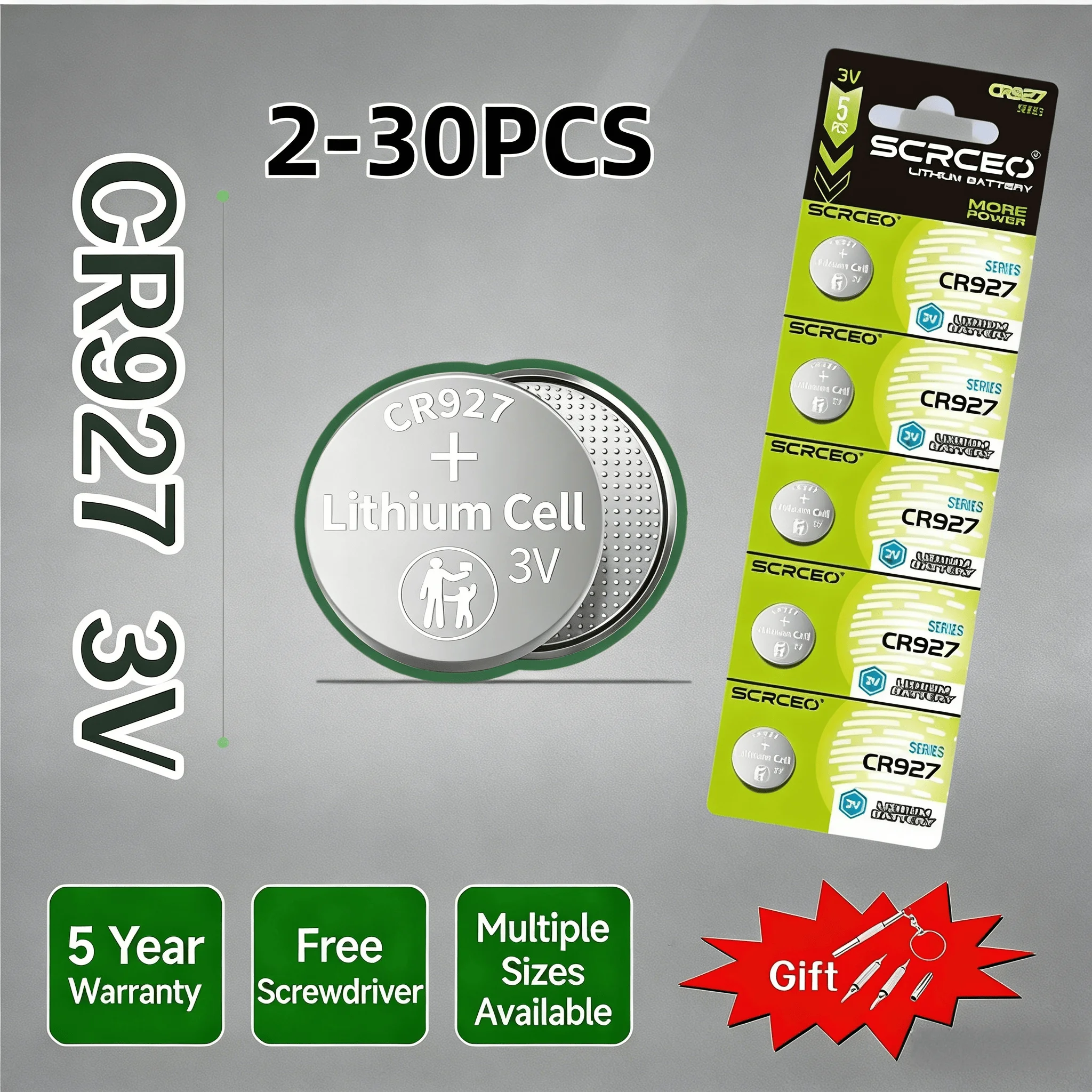 2-30PCS CR927 3V Lithium Battery DL927 BR927 LM927 ECR927 For Watch Car Remote Control Clock Electric Toy Button Cell
2-30PCS CR927 3V Lithium Battery DL927 BR927 LM927 ECR927 For Watch Car Remote Control Clock Electric Toy Button Cell