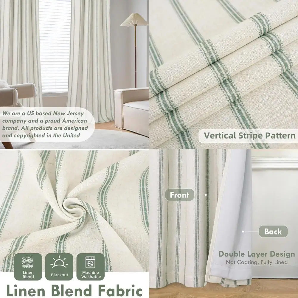 Плотные шторы из смеси льна в вертикальную полоску, длина 96, термоизолированные, зеленые деревянные, 2 панели, W52xL96 для спальни и жизни
Плотные шторы из смеси льна в вертикальную полоску, длина 96, термоизолированные, зеленые деревянные, 2 панели, W52xL96 для спальни и жизни