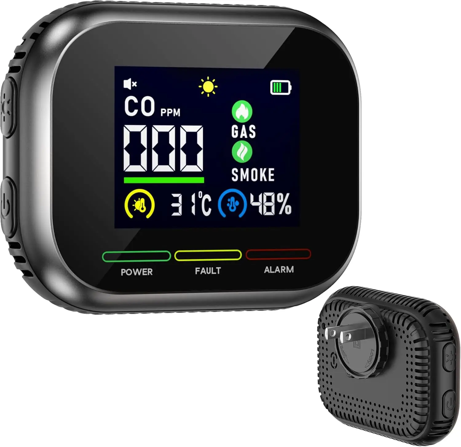 6-in-1 Portable CO Detector with Gas, Temp, Humidity, Smoke Alarm and Battery Backup for Home Travel
6-in-1 Portable CO Detector with Gas, Temp, Humidity, Smoke Alarm and Battery Backup for Home Travel