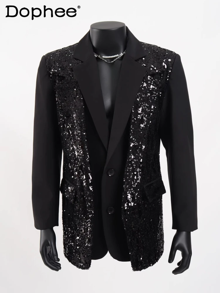 Fashion Sequin Design Blazers Men 2025 Autumn New High-End Trendy Stylish Suit Jackets Long Sleeve Shiny Handsome Tailored Coats 
Fashion Sequin Design Blazers Men 2025 Autumn New High-End Trendy Stylish Suit Jackets Long Sleeve Shiny Handsome Tailored Coats