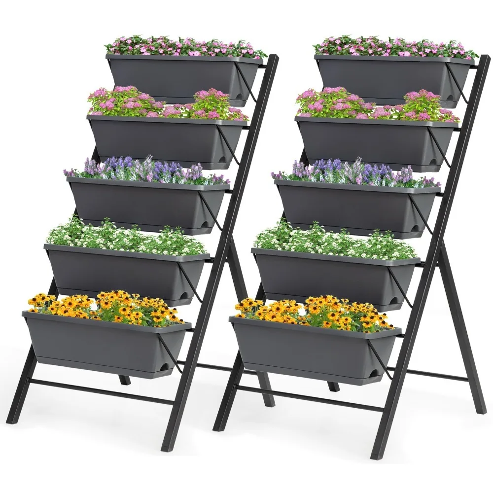 Set of 2 4 FT Vertical Raised Garden Bed 5-Tier Planter Box for Patio Balcony
Set of 2 4 FT Vertical Raised Garden Bed 5-Tier Planter Box for Patio Balcony