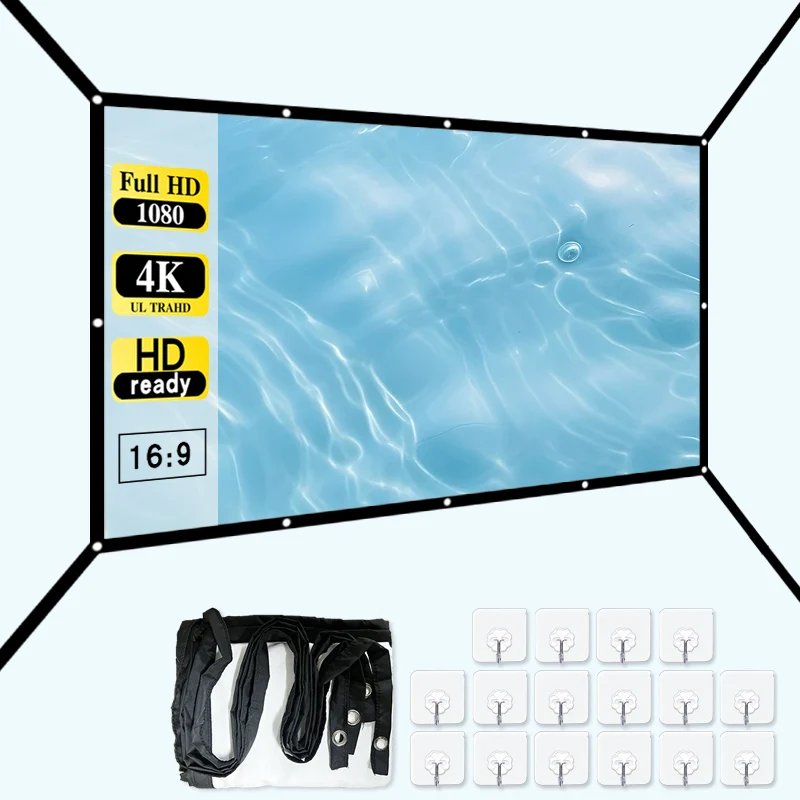 150 inch hanging hole extended screen. Foldable. Move the large screen. Supports high-definition projection.
150 inch hanging hole extended screen. Foldable. Move the large screen. Supports high-definition projection.