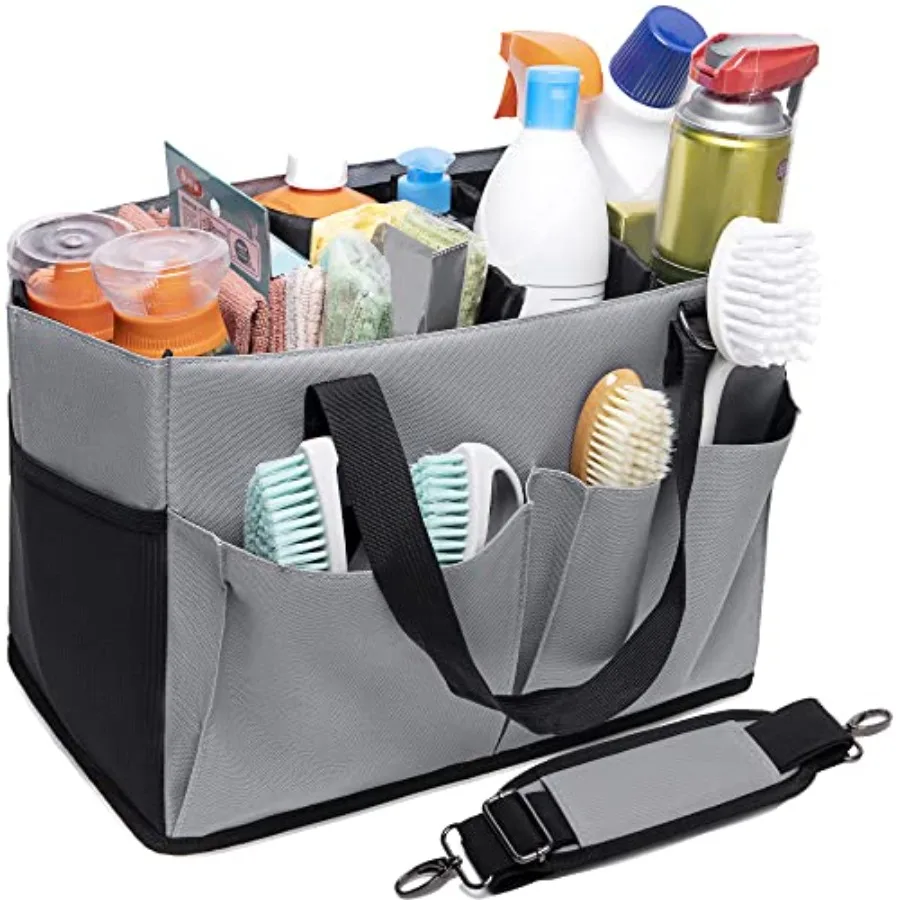 Cleaning Caddy with Handle and Shoulder Strap Organizer for Cleaning Supplies
Cleaning Caddy with Handle and Shoulder Strap Organizer for Cleaning Supplies