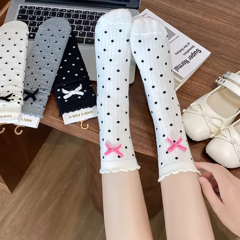 Girls Stylish All-Season Calf Socks Black Polka Dot Cute Bow Lace Trim Lolita Style Elastic Soft Breathable Stretchy Kids Socks
Girls Stylish All-Season Calf Socks Black Polka Dot Cute Bow Lace Trim Lolita Style Elastic Soft Breathable Stretchy Kids Socks