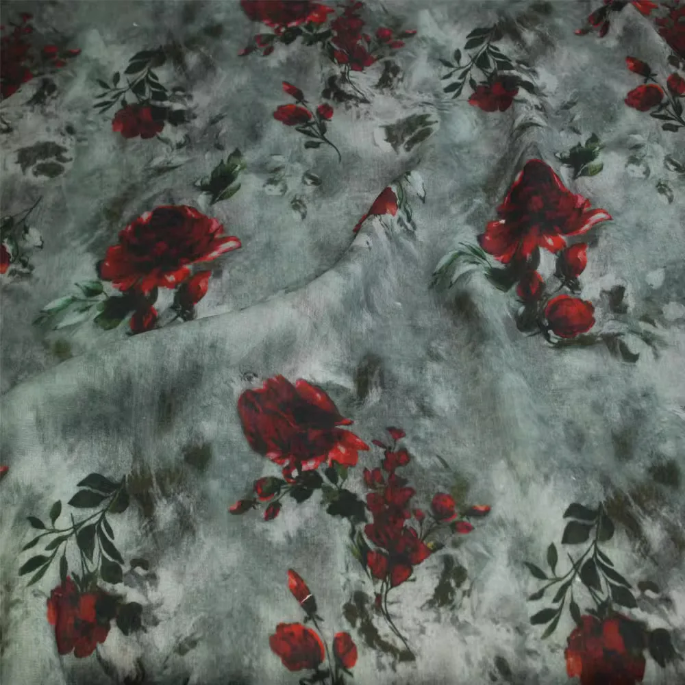 1 ярд, ткань рами с красным цветочным принтом для шитья, темно-серая ткань, материал для одежды, халат, рубашка, плащ, ткань
1 ярд, ткань рами с красным цветочным принтом для шитья, темно-серая ткань, материал для одежды, халат, рубашка, плащ, ткань