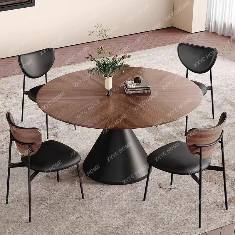 Jantique solid wood round dining table household cream light retro family dining table
Jantique solid wood round dining table household cream light retro family dining table