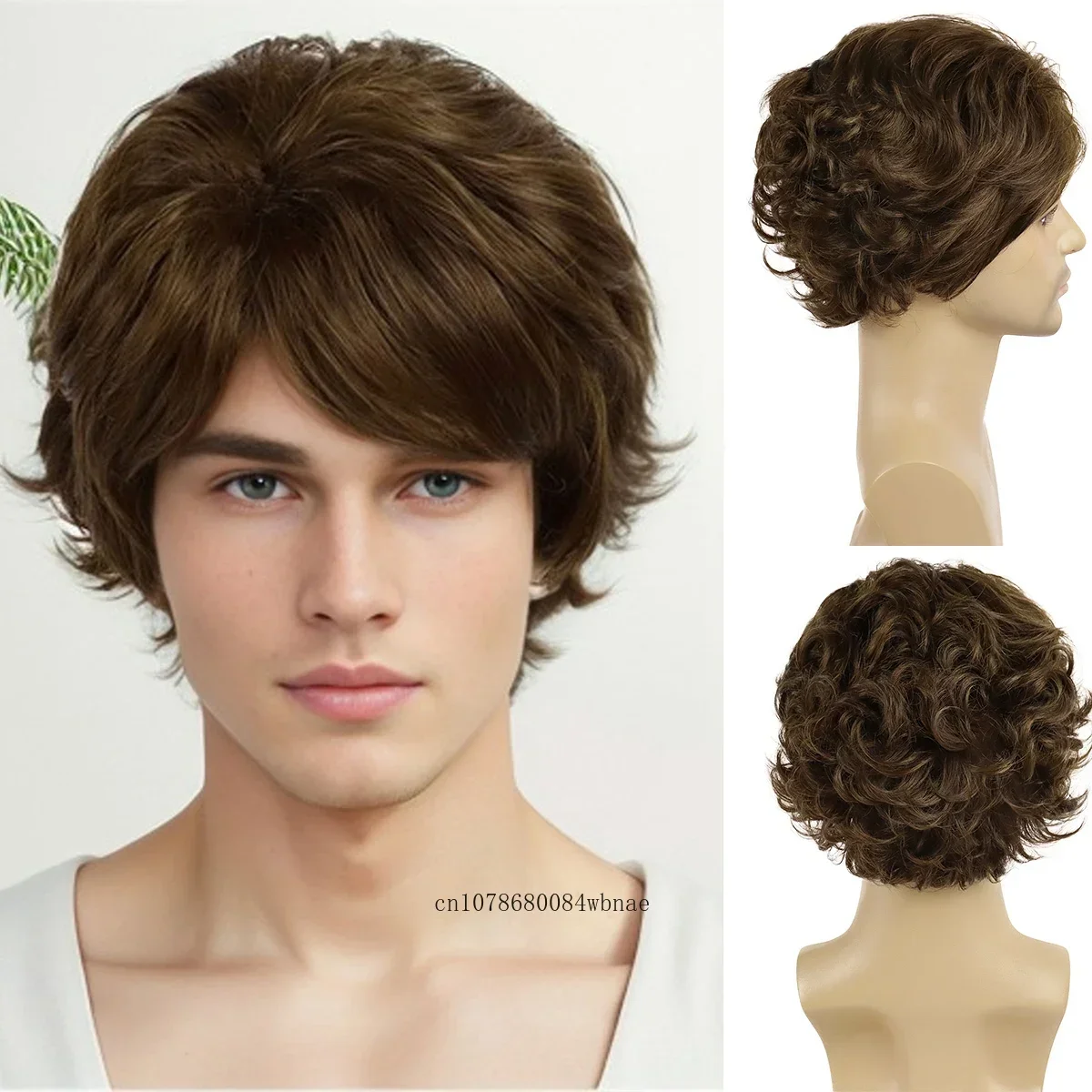 Short Brown Wigs Synthetic Asian Hair Fluffy Layered Curly Wig with Bangs for Men Nutural Soft Male Cosplay Costume Daily Use
Short Brown Wigs Synthetic Asian Hair Fluffy Layered Curly Wig with Bangs for Men Nutural Soft Male Cosplay Costume Daily Use