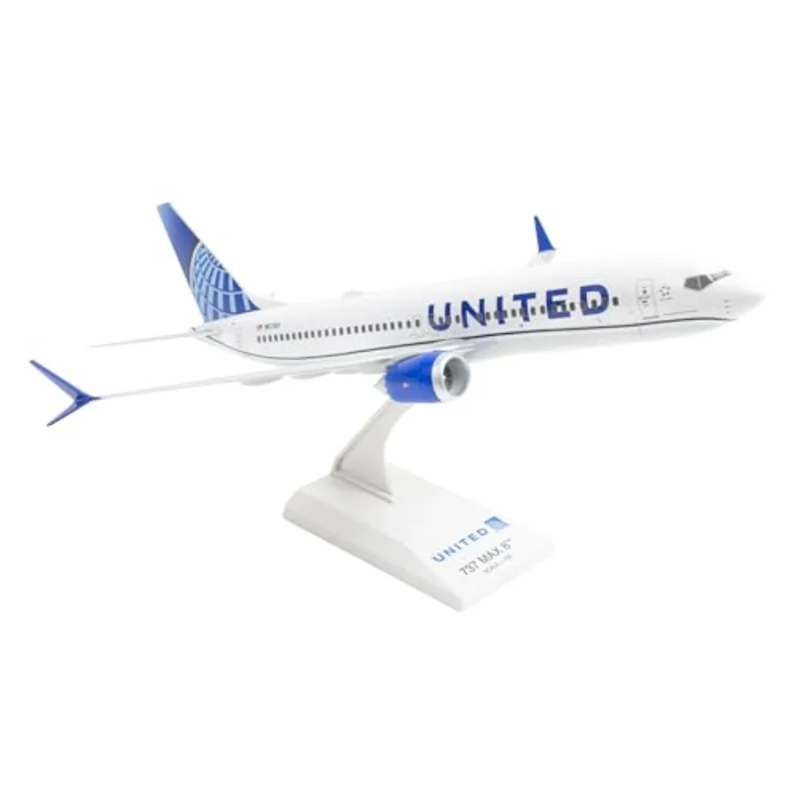 Airline collectible model: Boeing 737 MAX 8, plastic, gray/white/blue, authentic licensed detailed graphics, display stand incl
Airline collectible model: Boeing 737 MAX 8, plastic, gray/white/blue, authentic licensed detailed graphics, display stand incl