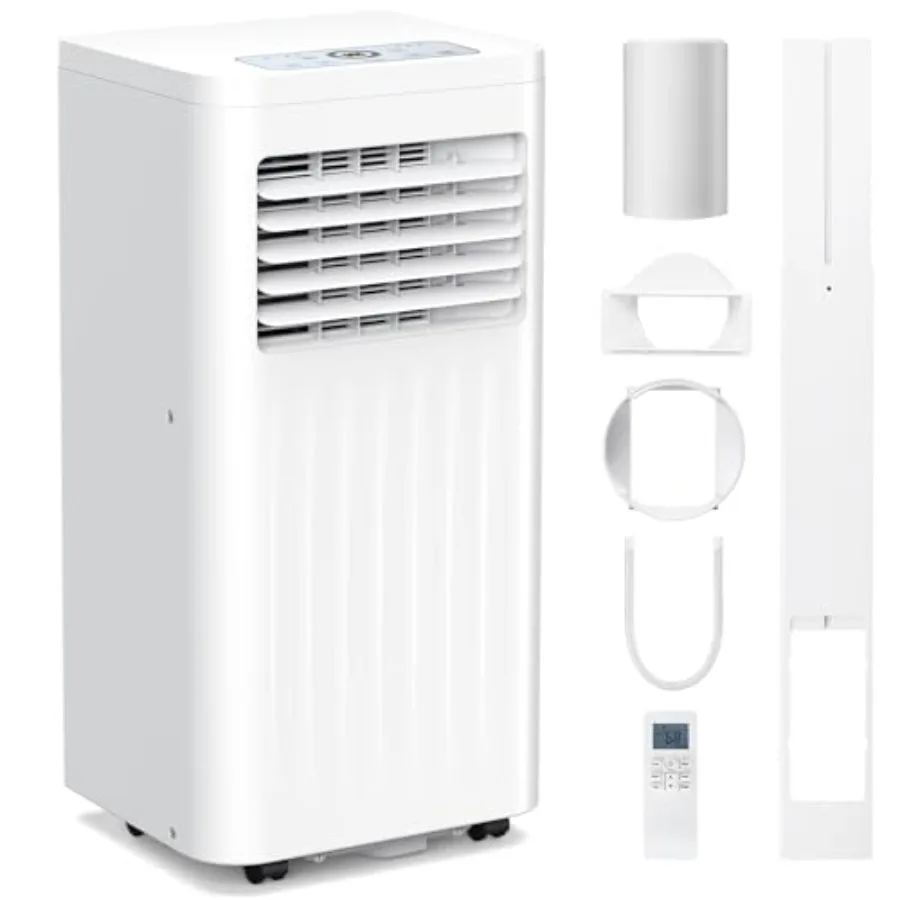 Portable air conditioner for home use, aluminum housing, white, 10000 BTUs with 4-in-1 cooling/dehumidification/fan/sleep modes
Portable air conditioner for home use, aluminum housing, white, 10000 BTUs with 4-in-1 cooling/dehumidification/fan/sleep modes