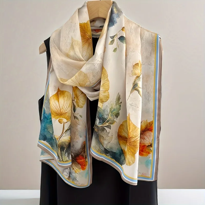100% Mulberry Silk Long Scarf for Women Large Oblong Shawls for Headscarf Neck- Oblong Hair Wraps Gift Packed Beige Leaf Print
100% Mulberry Silk Long Scarf for Women Large Oblong Shawls for Headscarf Neck- Oblong Hair Wraps Gift Packed Beige Leaf Print