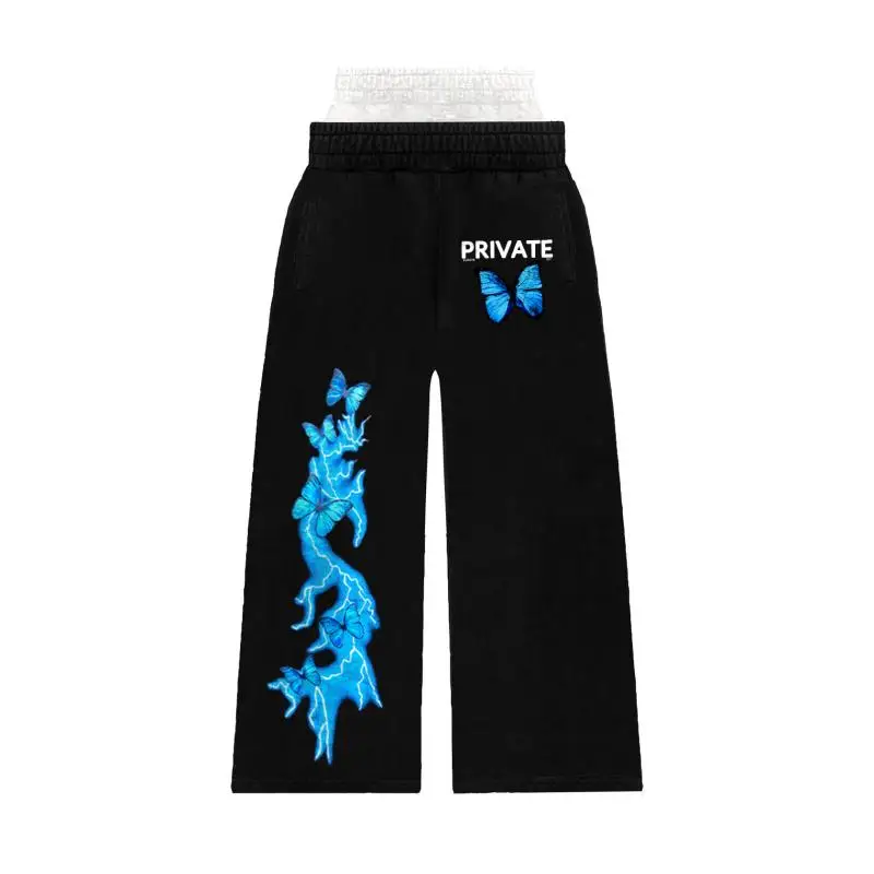 Y2K Spring and summer new double-color butterfly print long pants with two-tone cuffs, suitable for both men and women
Y2K Spring and summer new double-color butterfly print long pants with two-tone cuffs, suitable for both men and women