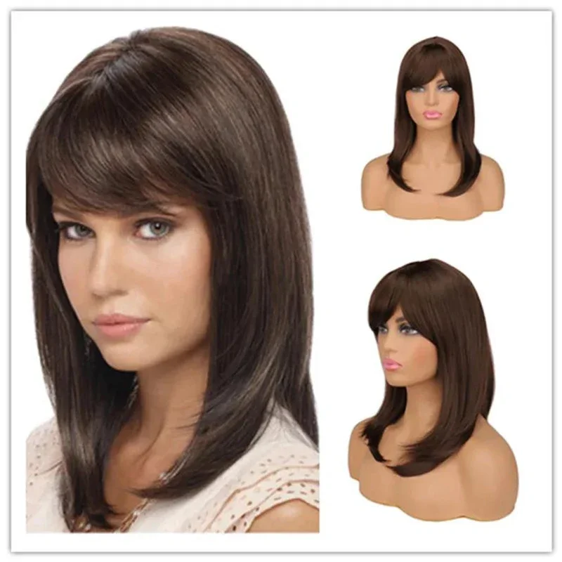 FC6Women Dark Brown Wig with Bangs Hair Synthetic Natural For Women Cosplay Heat Resistant Use Daily Wigs@FC8!
FC6Women Dark Brown Wig with Bangs Hair Synthetic Natural For Women Cosplay Heat Resistant Use Daily Wigs@FC8!