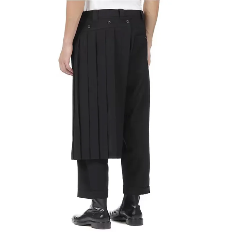 Mens Ankle-length Pants Single-Side Asymmetrical Casual Pants Fashion Pleated Straight Pants Men's Clothing Streetwear
Mens Ankle-length Pants Single-Side Asymmetrical Casual Pants Fashion Pleated Straight Pants Men's Clothing Streetwear